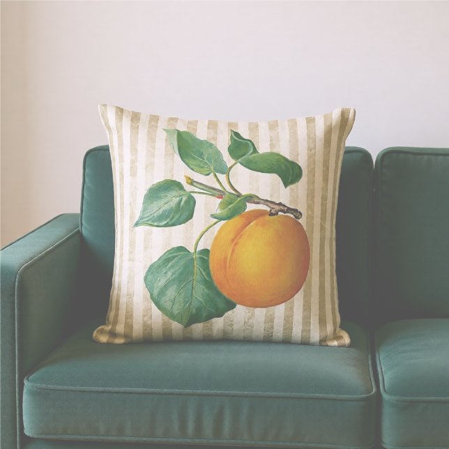 Vintage Peach Botanical Throw Pillow (Creator Uploaded)