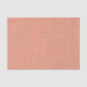 Vintage Peach Crackle Texture Decoupage Tissue Paper