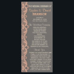 Vintage Peach Grey Lace Wedding Program Custom<br><div class="desc">Unique design featuring Peach/Grey background with peach/grey lace and beautiful fonts. So, a lot of wedding stationery, like invitations, rsvp, table number, rehearsal dinner, bridal shower and more, could be found here. These will be a great choice for a vintage wedding peach/grey theme. Use Customize it tool to add your...</div>