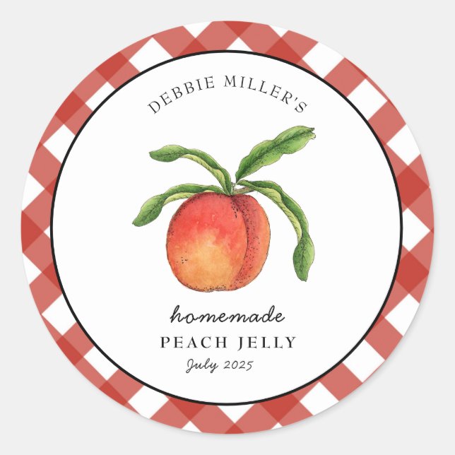Vintage Peach Jelly Country style Classic Round Sticker (Front)