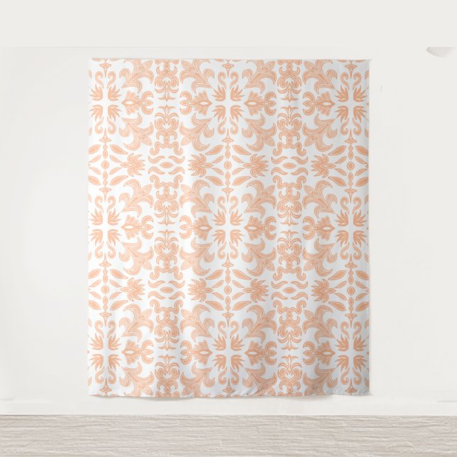 Vintage Peach Pattern Backdrop Tapestry (Front)