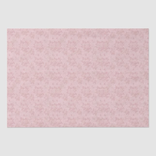 Vintage Peachy Pink Antique Damask Decoupage Tissue Paper (Front)