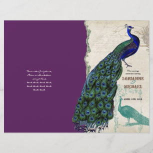 Vintage Peacock 5 - Formal Wedding Program