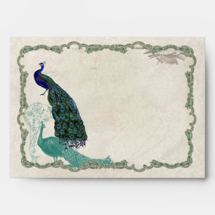 Vintage Peacock 5 - Matching  Wedding A7 Envelopes