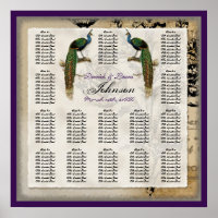 Vintage Peacock 6 - Reception Table Seating Chart