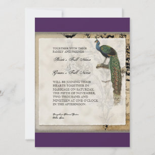 Vintage Peacock 6 - Wedding Invitation