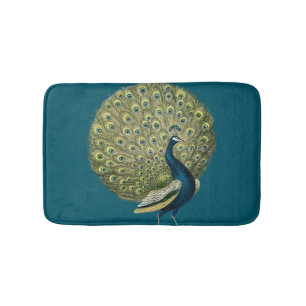 Vintage Peacock Bath Mat