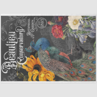 Vintage Peacock Conservatory and Botanical Garden  Tissue Paper