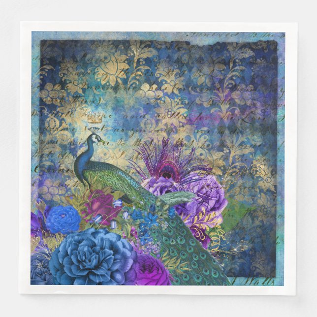 Vintage Peacock for all occasions Napkin (Front)
