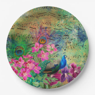 Vintage Peacock for all occasions Paper Plate