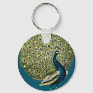 Vintage Peacock Keychain