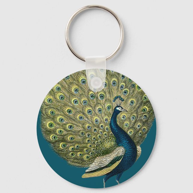 Vintage Peacock Keychain (Front)