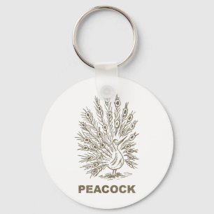 Vintage Peacock Keychain