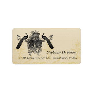 Vintage Peacock Monogram RSVP Return Address Label