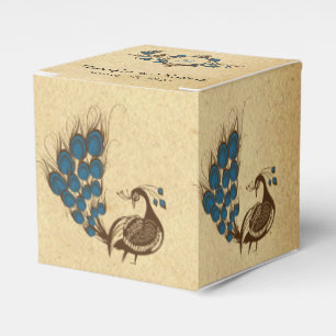 Vintage Peacock Monogram Wedding Favour Box