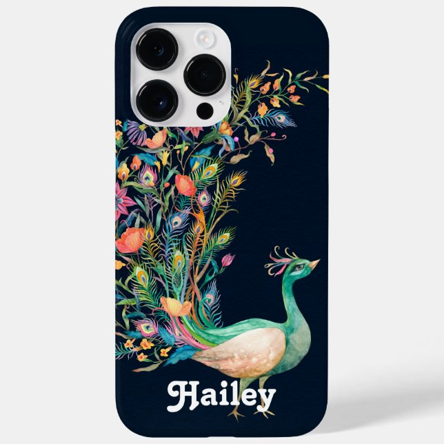 Vintage Peacock Name iPhone / iPad case (Back)