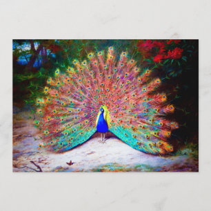 Vintage Peacock Painting Invitation