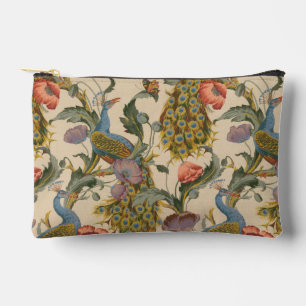 Vintage Peacock Pattern Colourful Art Accessory Pouch
