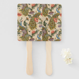 Vintage Peacock Pattern Colourful Art Hand Fan