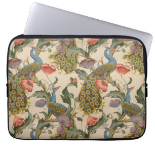 Vintage Peacock Pattern Colourful Art Laptop Sleeve