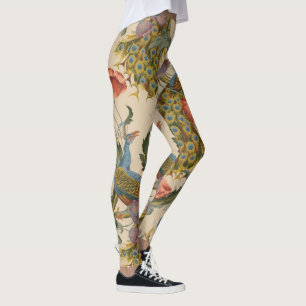 Vintage Peacock Pattern Colourful Art Leggings