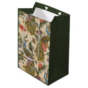 Vintage Peacock Pattern Colourful Art Medium Gift Bag