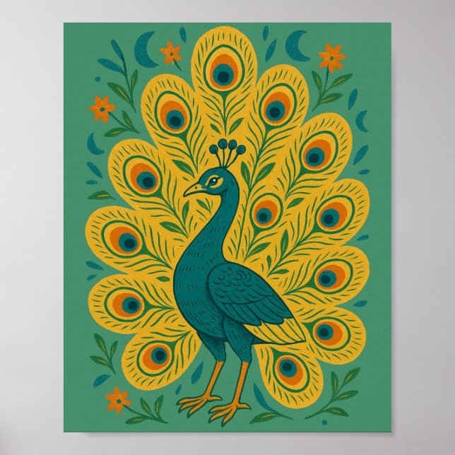 Vintage Peacock                                    Poster (Front)