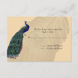 Vintage Peacock Reply Cards