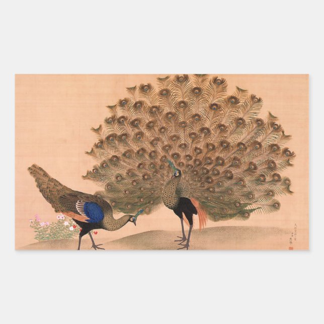 Vintage Peacock Sticker (Front)