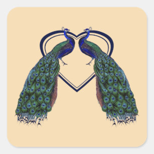 Vintage Peacock Stickers or Envelope Seals