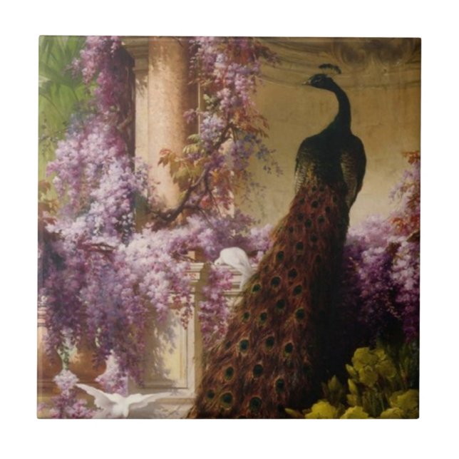 Vintage Peacock Tile (Front)