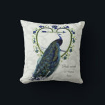 Vintage Peacock Wedding Anniversary 40th 50th 60th Throw Pillow<br><div class="desc">Stylish wedding anniversary gift for parents, friends, family and colleagues. You can edit the templates using the customize or personalize tab. ____________________________________________________________________________ 1. For assistance, custom design or matching items (view the collection attached) contact Designer LeahG via the contact tab below. ____________________________________________________________________________ 2. For updates on the latest trending gift...</div>