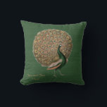 Vintage Peacock Wedding Anniversary 40th 50th 60th Throw Pillow<br><div class="desc">Stylish wedding anniversary gift for parents, friends, family and colleagues. You can edit the templates using the customize or personalize tab. ____________________________________________________________________________ 1. For assistance, custom design or matching items (view the collection attached) contact Designer LeahG via the contact tab below. ____________________________________________________________________________ 2. For updates on the latest trending gift...</div>