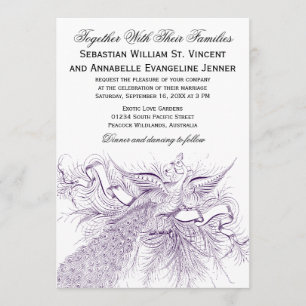 Vintage Peacock Wedding Invitations