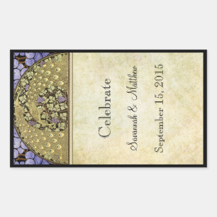 Vintage Peacock Wedding Wine Label