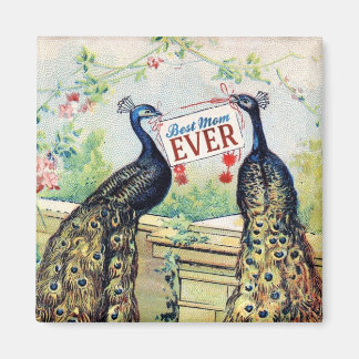 Vintage Peacocks - Best Mom Ever Magnet