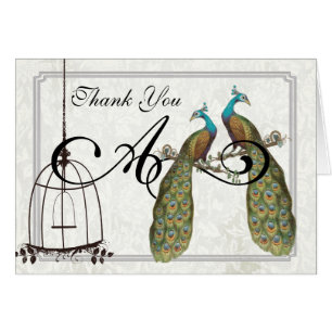 Vintage Peacocks Cage d'oiseaux Invitations de mar