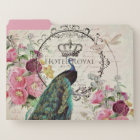 Vintage peacocks file folder
