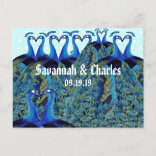 Vintage Peacocks Kissing Wedding Gifts Postcard