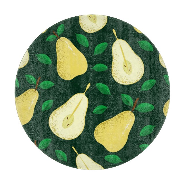 Vintage Pear Botanical: Light Green Cutting Board (Front)