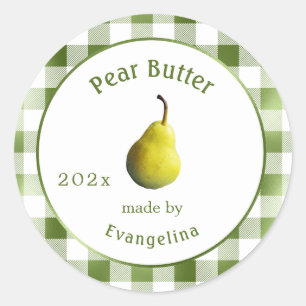 Vintage Pear Butter Personalized Canning Classic Round Sticker