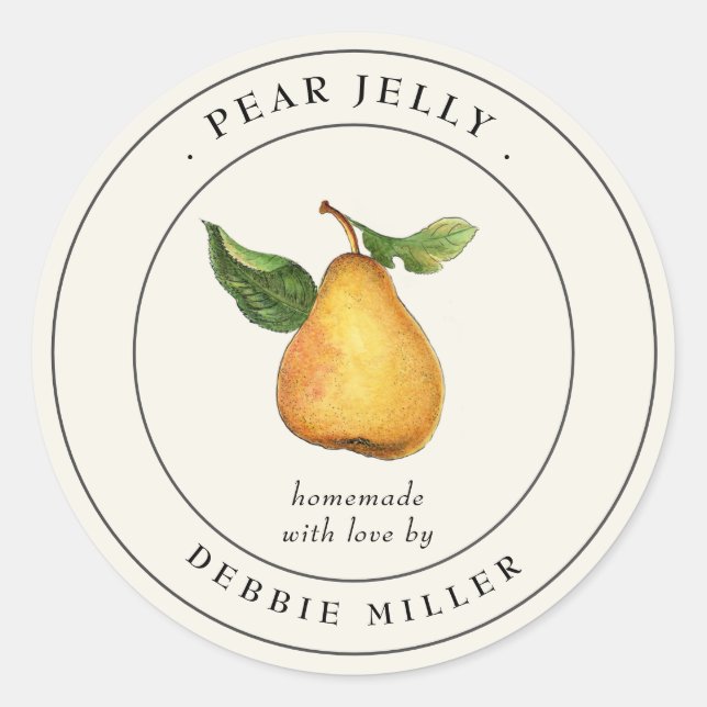 Vintage Pear Jelly canning Label (Front)
