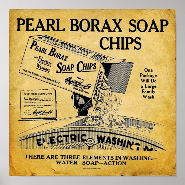 Vintage Pearl Borax Soap Laundry Detergent Print (Front)