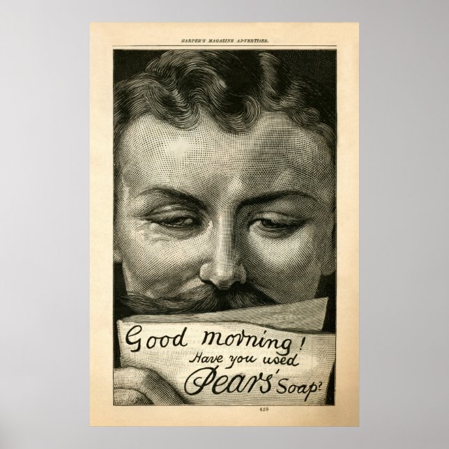 Vintage Pear's Soap Ad from 1890 Poster (Front)
