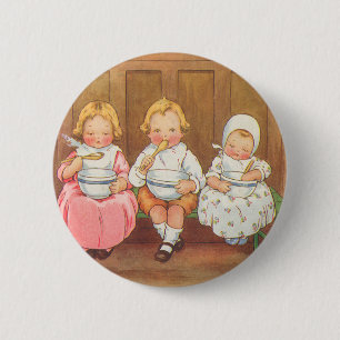 Vintage Pease Porridge Hot Childrens Nursery Rhyme 2 Inch Round Button