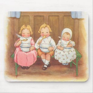 Vintage Pease Porridge Hot Childrens Nursery Rhyme Mouse Pad