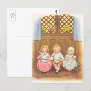 Vintage Pease Porridge Hot Childrens Nursery Rhyme Postcard