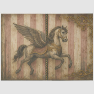 Vintage Pegasus Carousel Gilded Winged Horse Tissue Paper