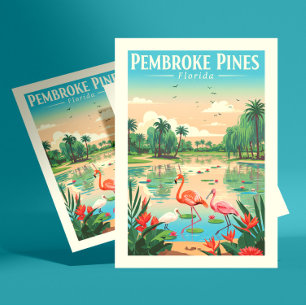 Vintage Pembroke Pines Florida Postcard
