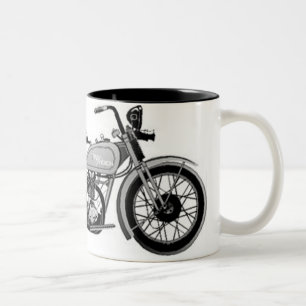 Vintage Pen and Ink Harley Two-Tone Coffee Mug